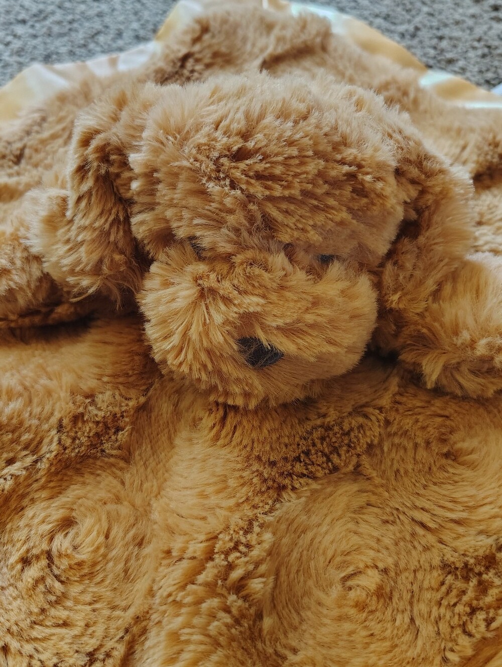 Cloud Island Dog Lovey Plush Security Blanket Brown Satin Side Nursery Cuddle